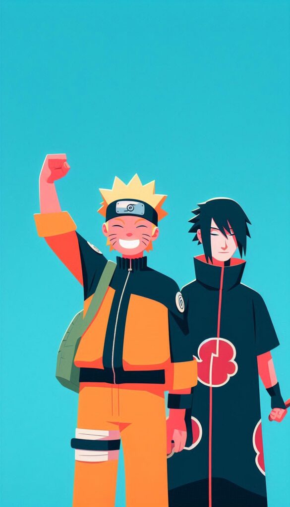 Naruto and Sasuke Minimalistic Wallpaper