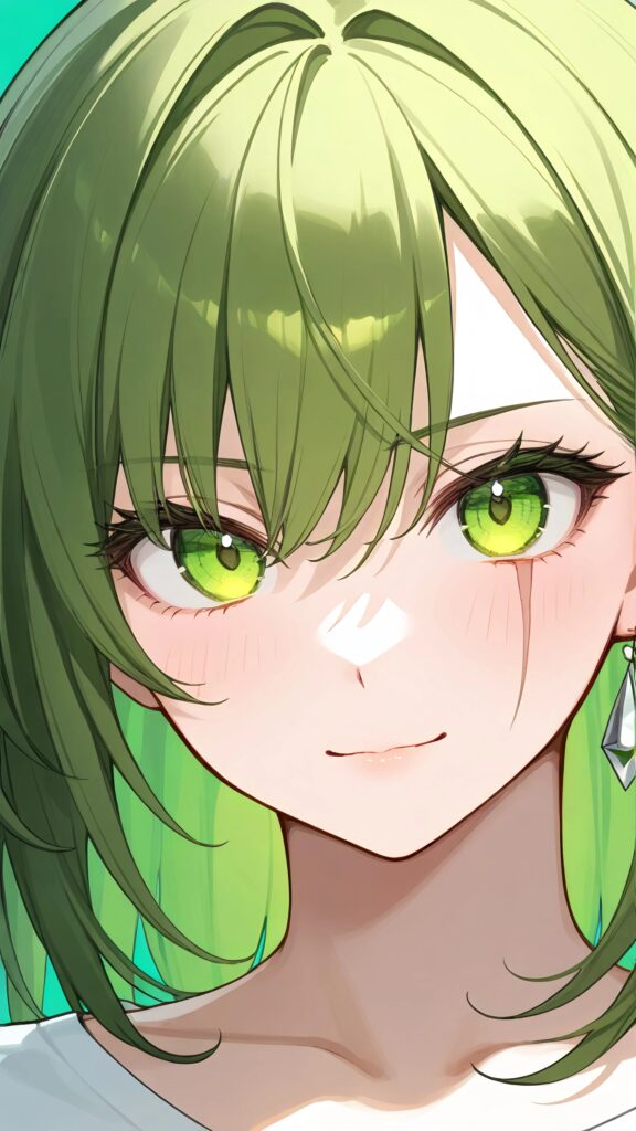 Elegant Green-Haired Anime Girl Wallpaper