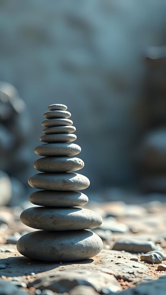 3D Stacked Pebbles Wallpaper