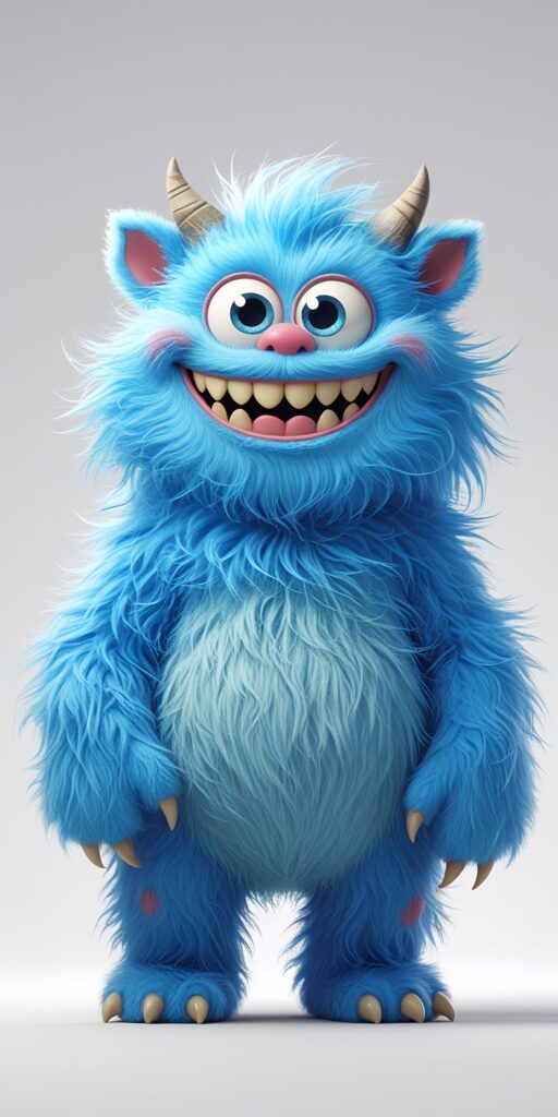 Cute Blue Monster Wallpaper
