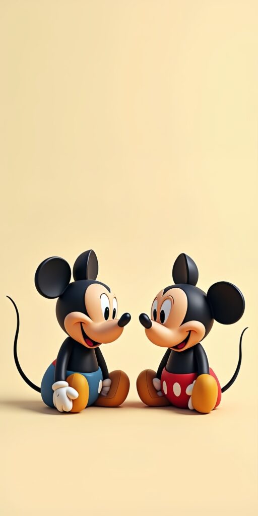 Minimalist Dual Mickey Mouse Wallpaper