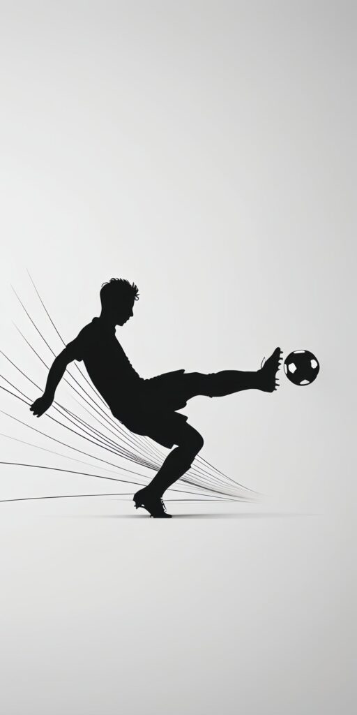 Dynamic Football Player Silhouette Wallpaper