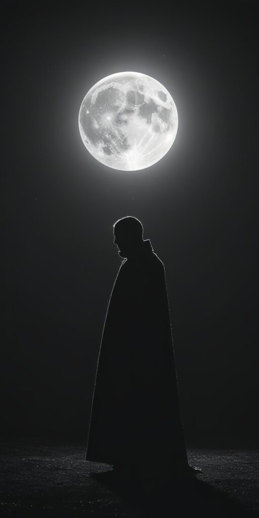 Mysterious Man in Cloak Silhouette Wallpaper