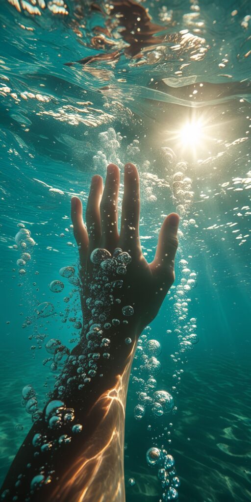 Reaching Hand Underwater Wallpaper