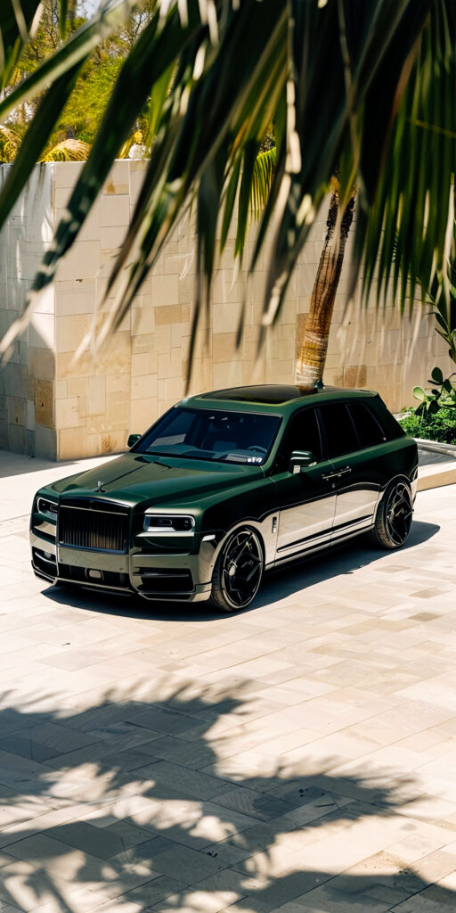 Dark Green Rolls-Royce Cullinan Wallpaper