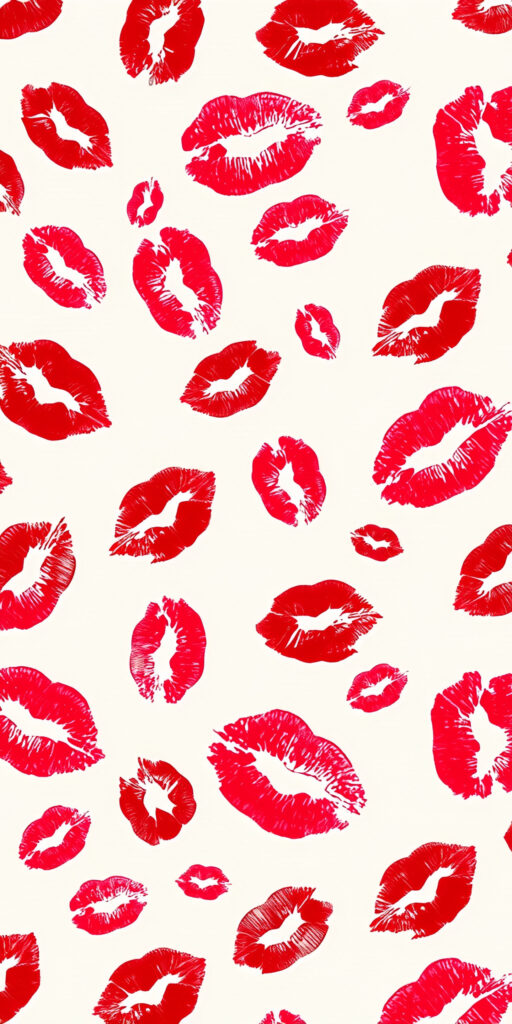 Playful Red Lips Pattern Wallpaper