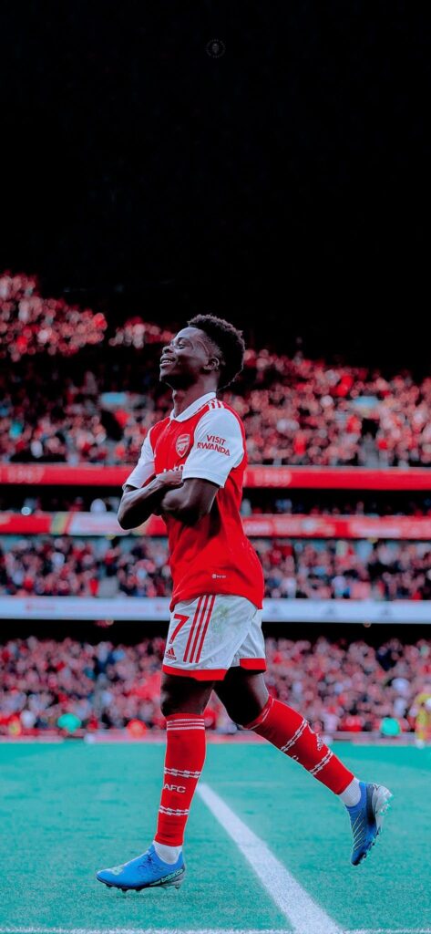 Stunning Saka 4K Arsenal Wallpaper