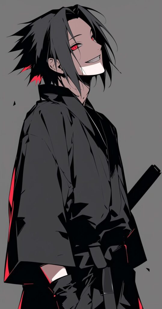 Epic Sasuke Smiling Dark wallpaper