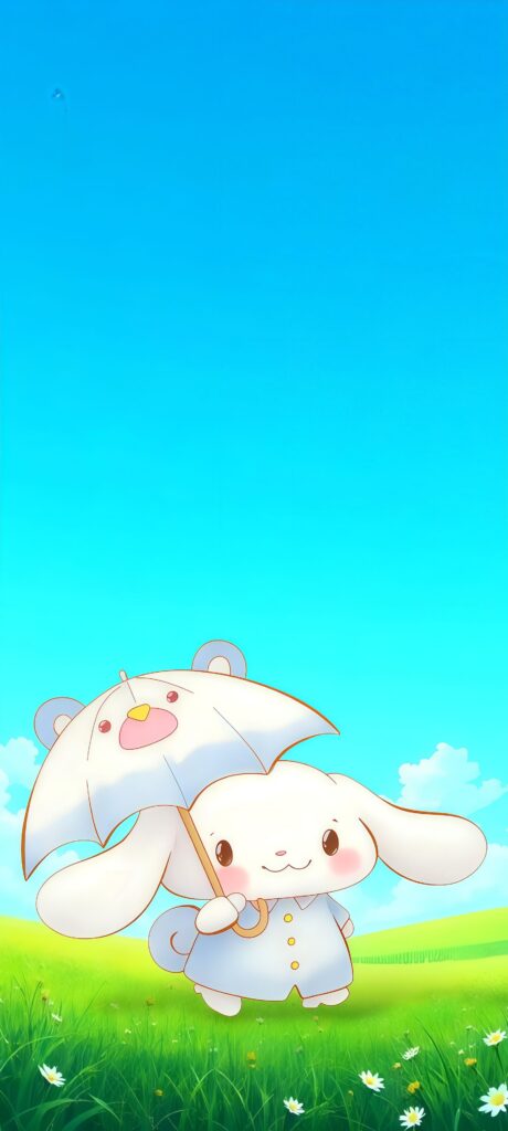 Cinnamoroll with Bear Umbrella Wallpaper