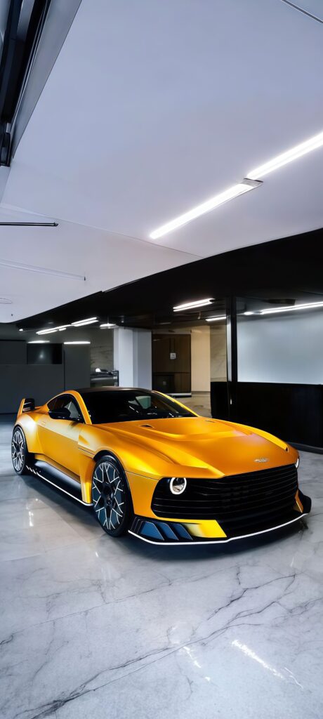 Golden Aston Martin Valiant Showroom Wallpaper
