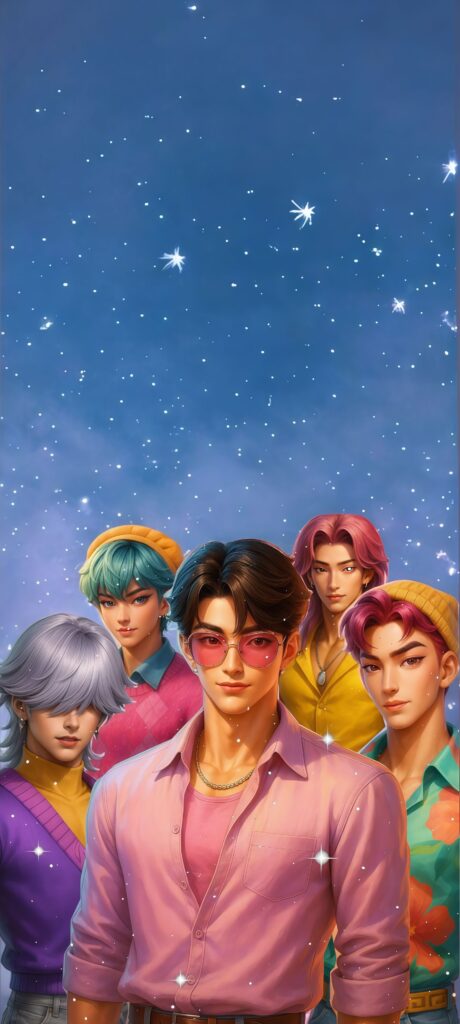 Saja Boys K-Pop Demon Hunters Group Wallpaper