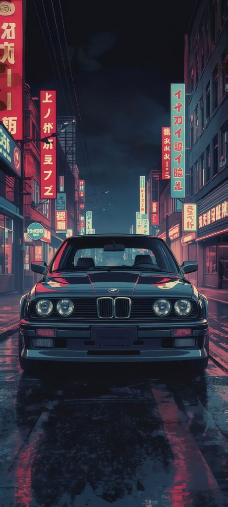 Neon Night BMW E30 M3 Wallpaper