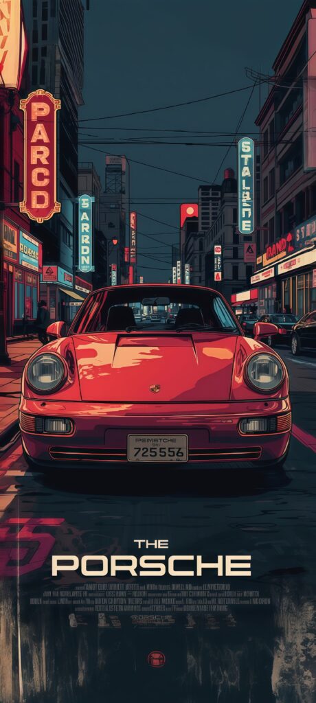 Red Porsche 911 Retro Wallpaper