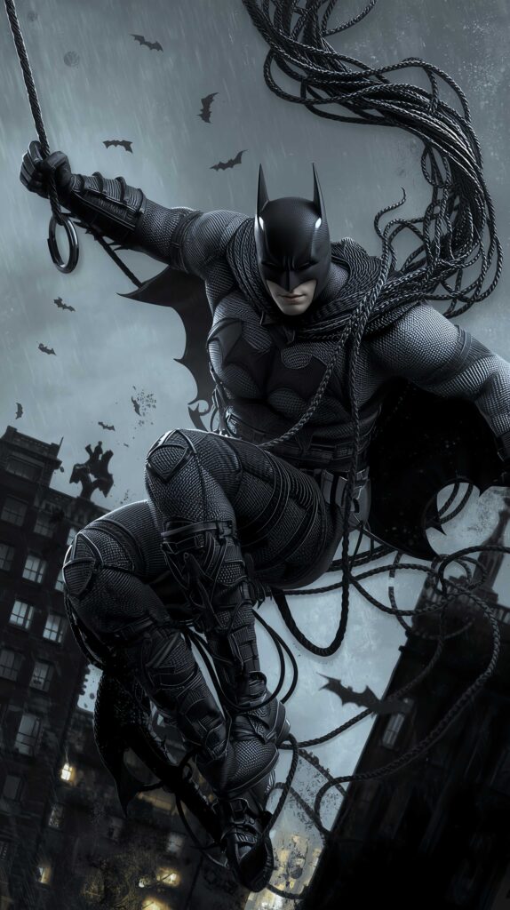 Batman Dark Knight Grappling Rope 4K Wallpaper