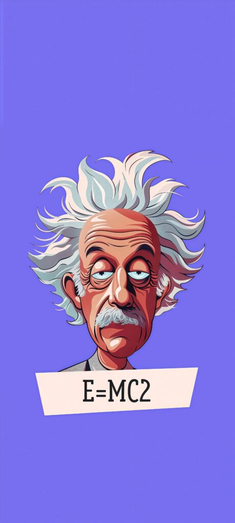 Cartoon Albert Einstein Purple Wallpaper