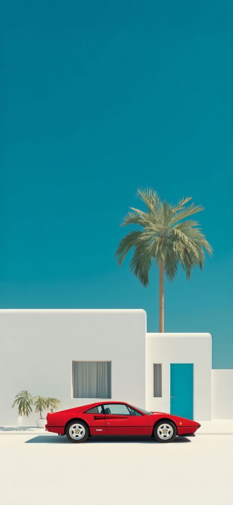 Red Sports Car City Street Wallpaper