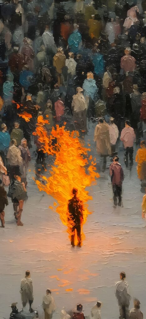 Man on Fire Abstract Wallpaper