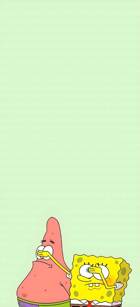 SpongeBob and Patrick Covering Eyes Wallpaper