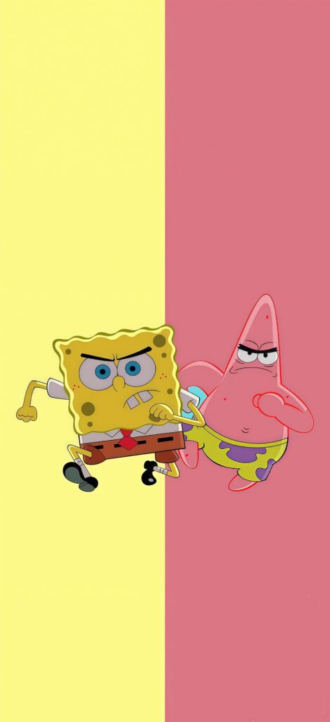 Spongebob and Patrick Running Wallpaper