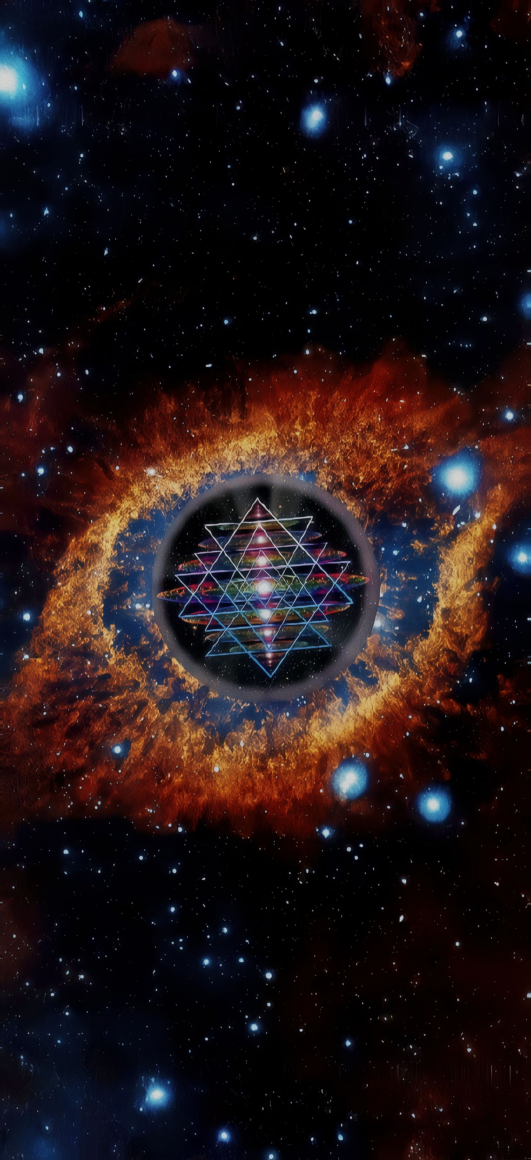 Sri Yantra Cosmic Nebula Wallpaper