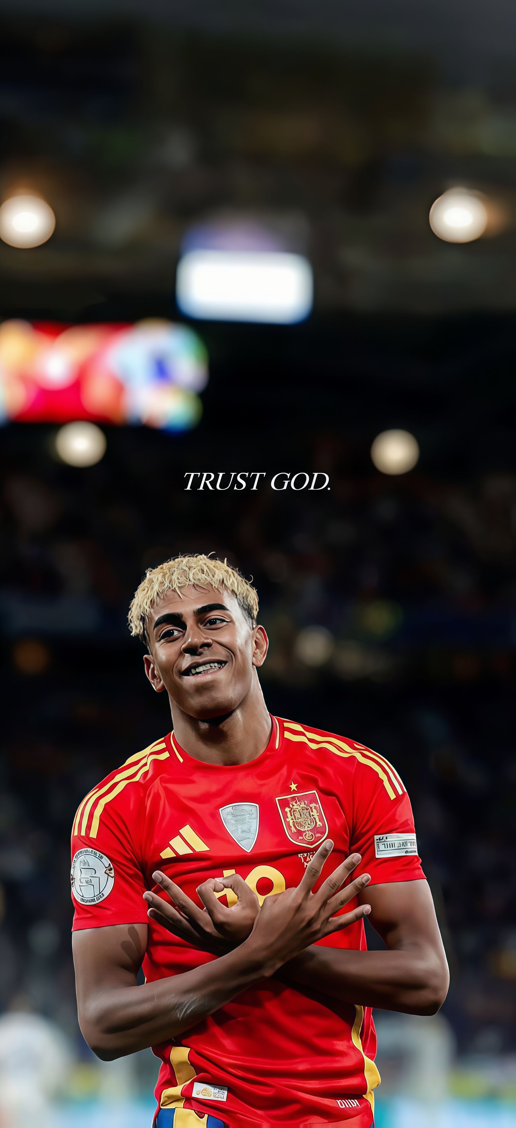Lamine Yamal Trust God Wallpaper