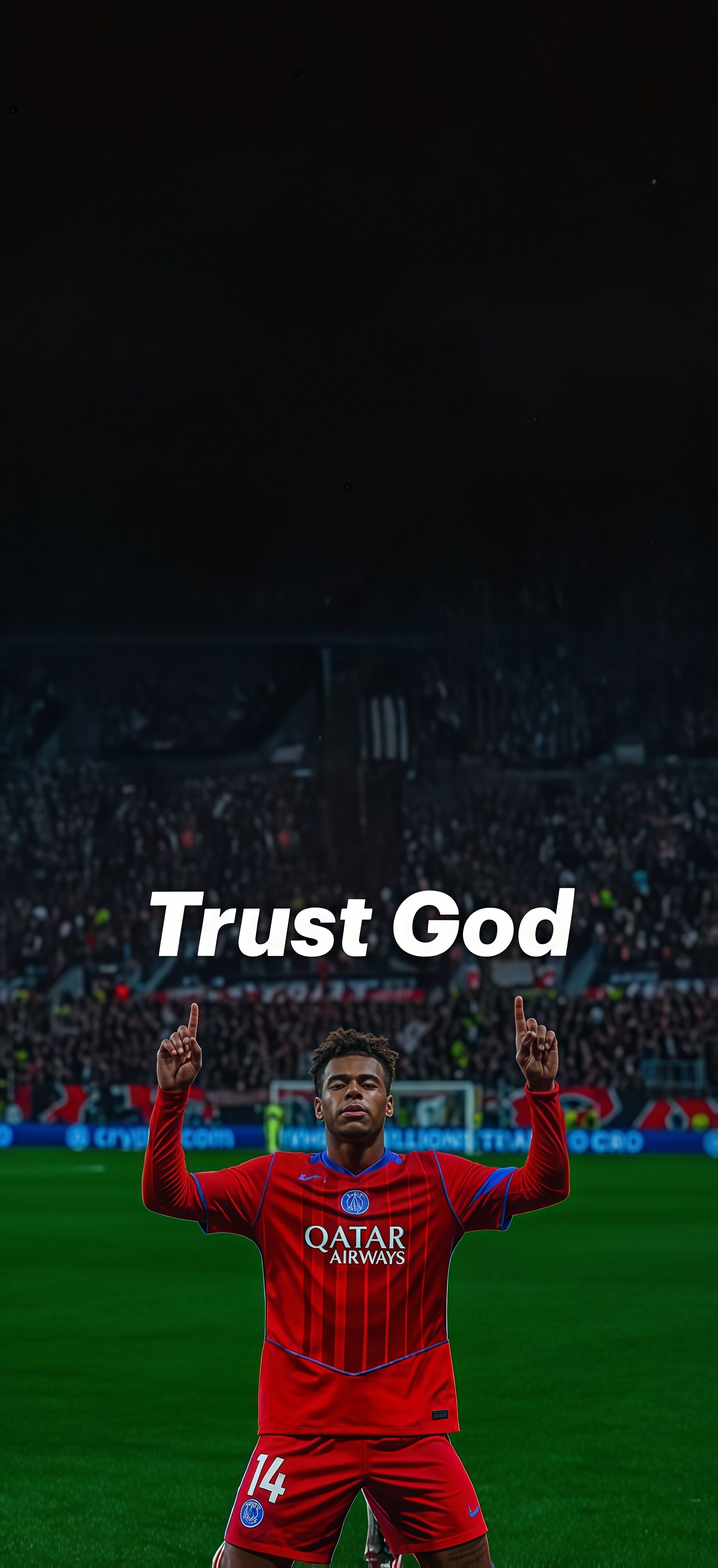 Désiré Doué PSG Faith Wallpaper