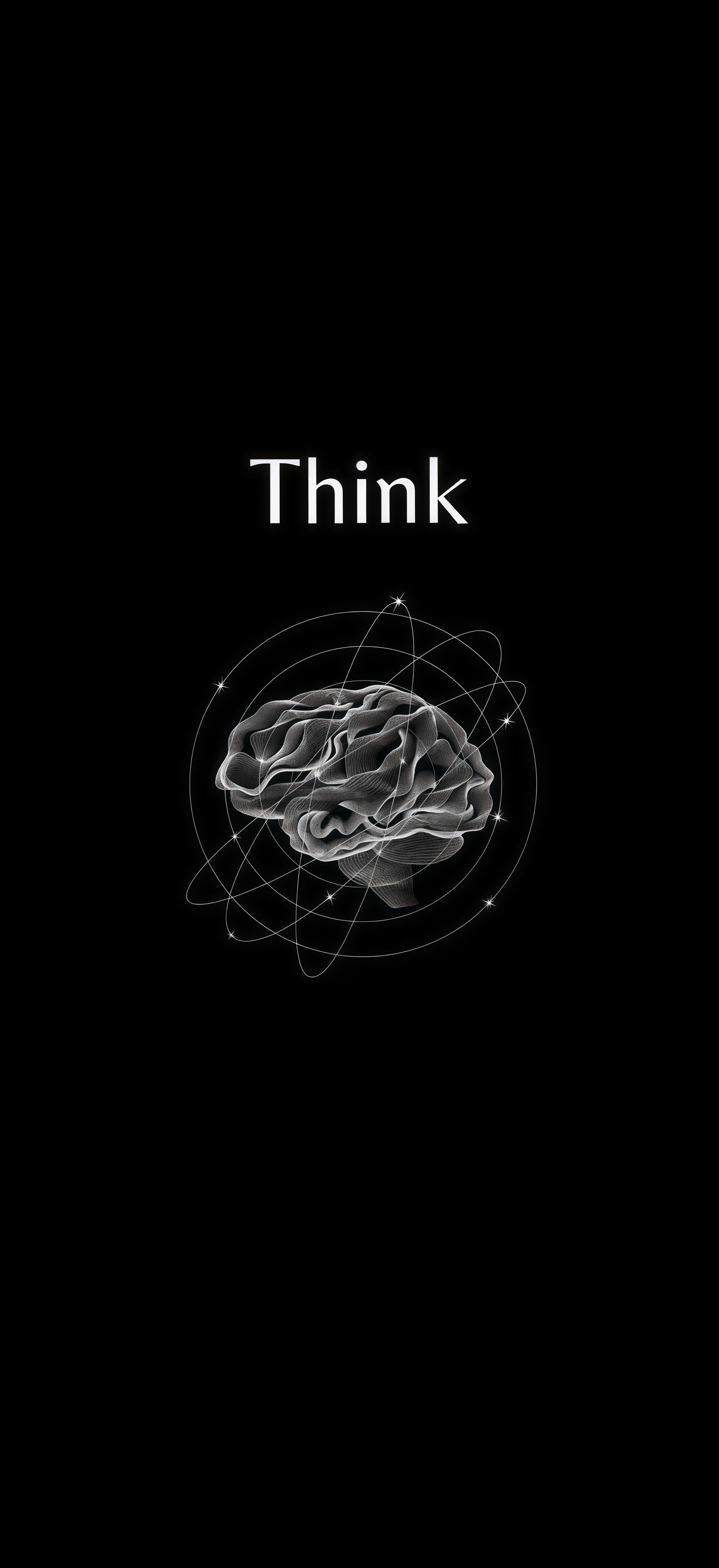 Glowing Brain Think Minimalist Wallpaper