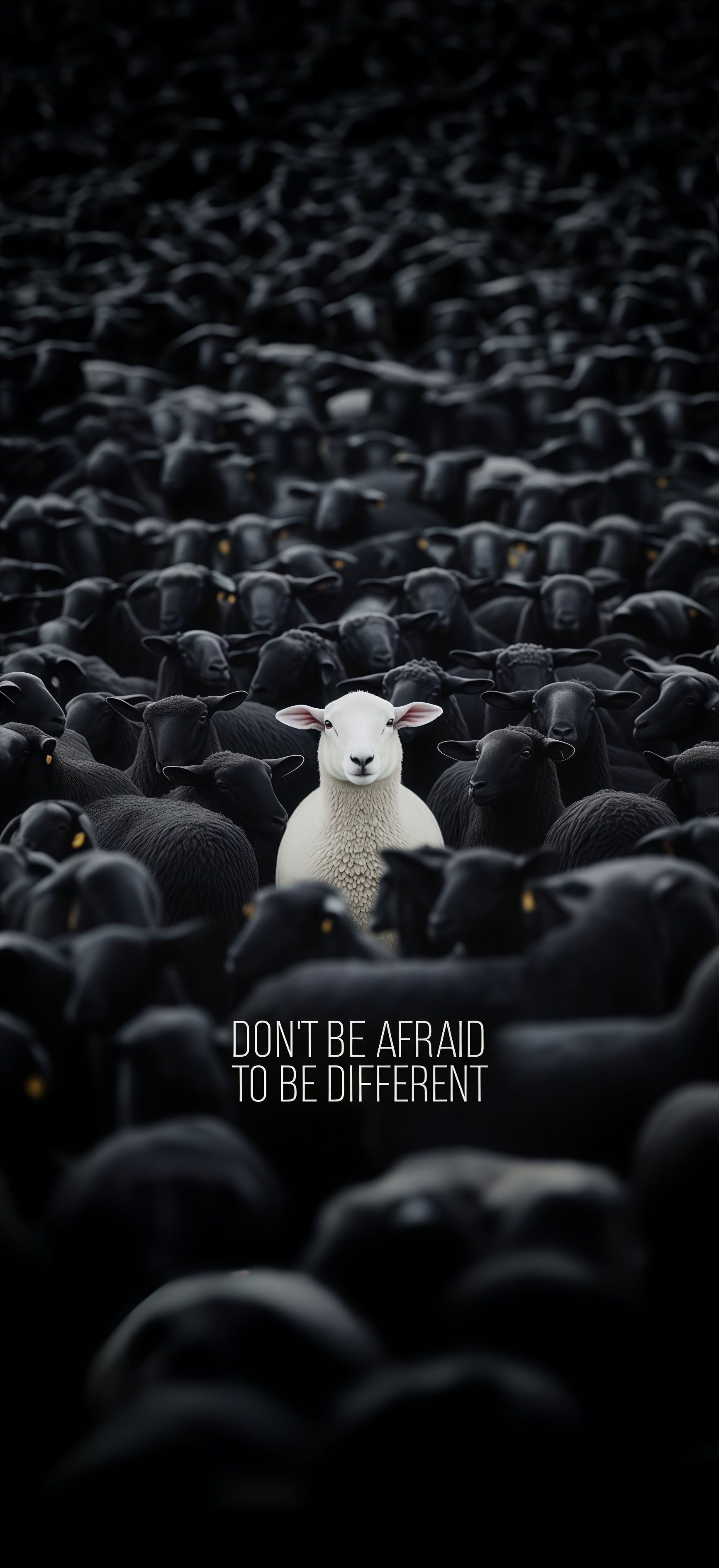Be Different White Sheep Motivational Wallpaper