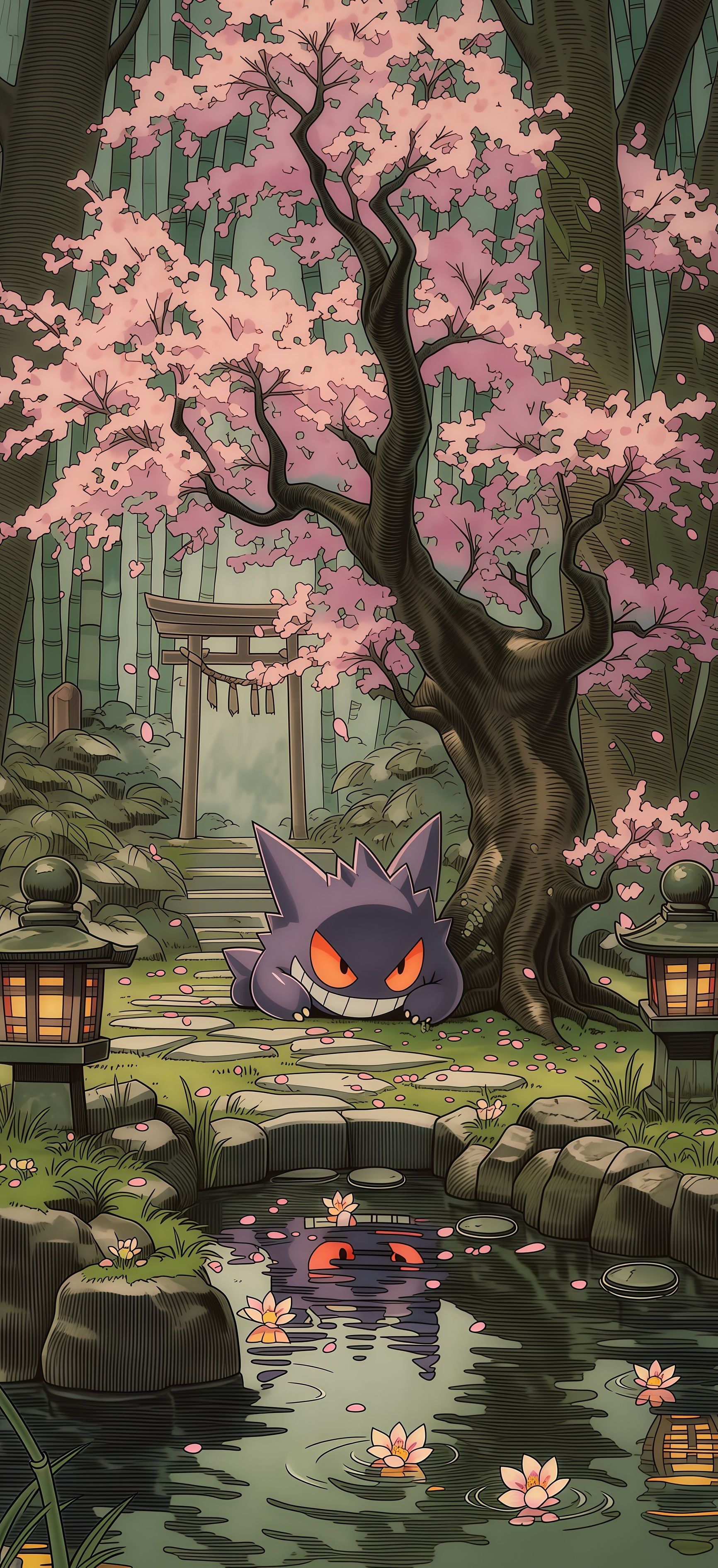 Gengar Japanese Shrine Wallpaper