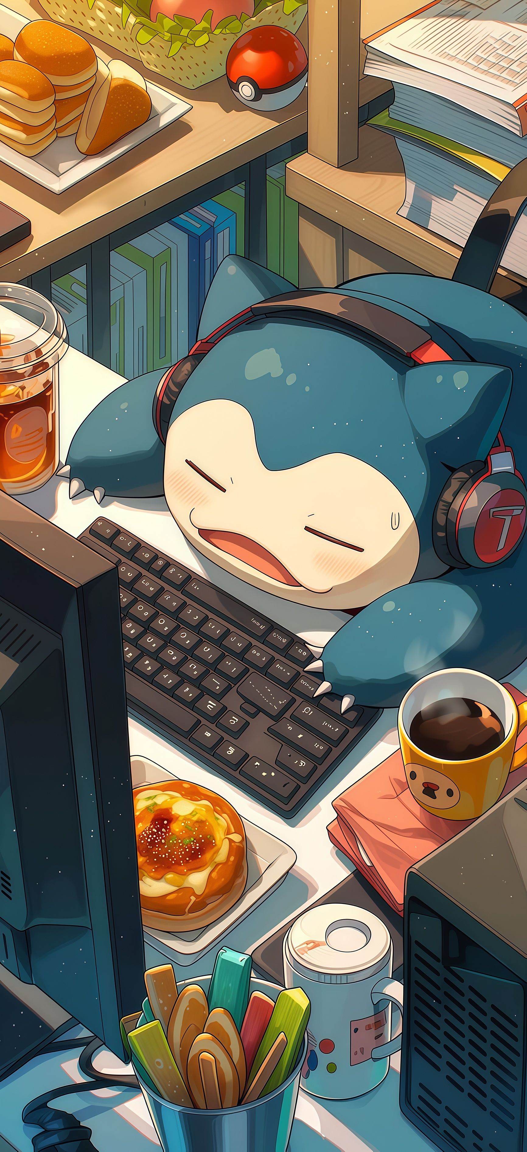 Snorlax Gaming Room Wallpaper