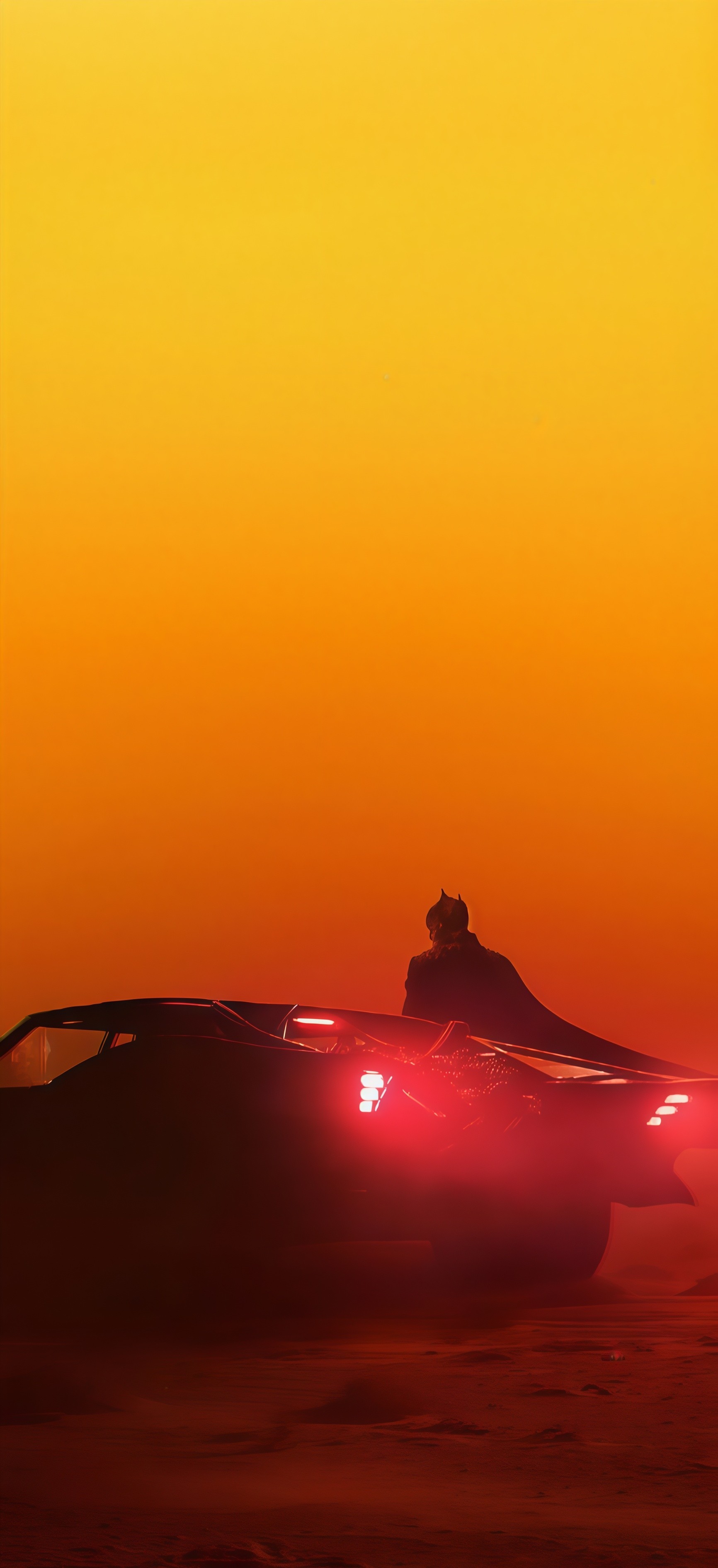 Batman with Batmobile 4K Wallpaper