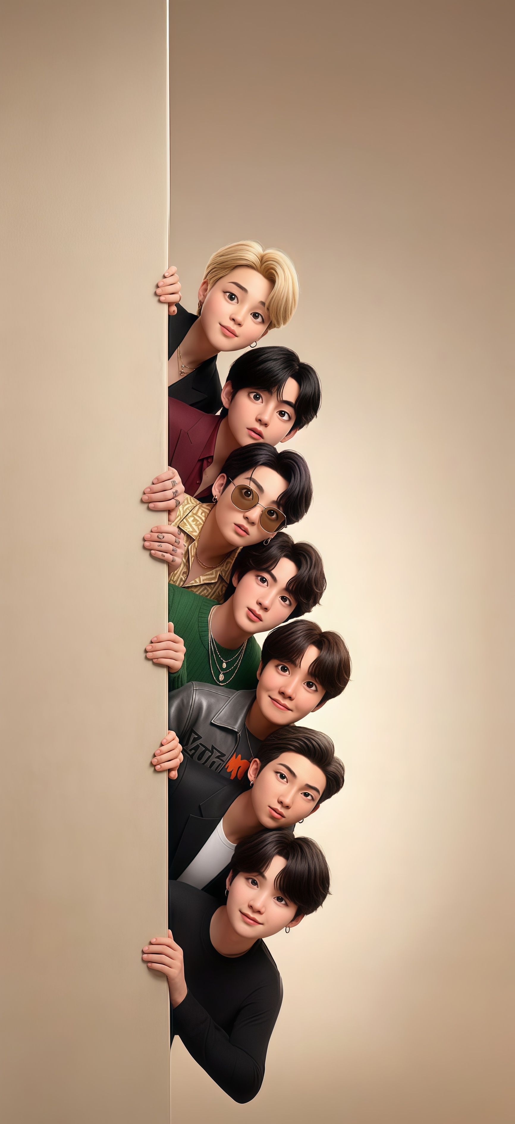 BTS 3D Cartoon Wallpaper
