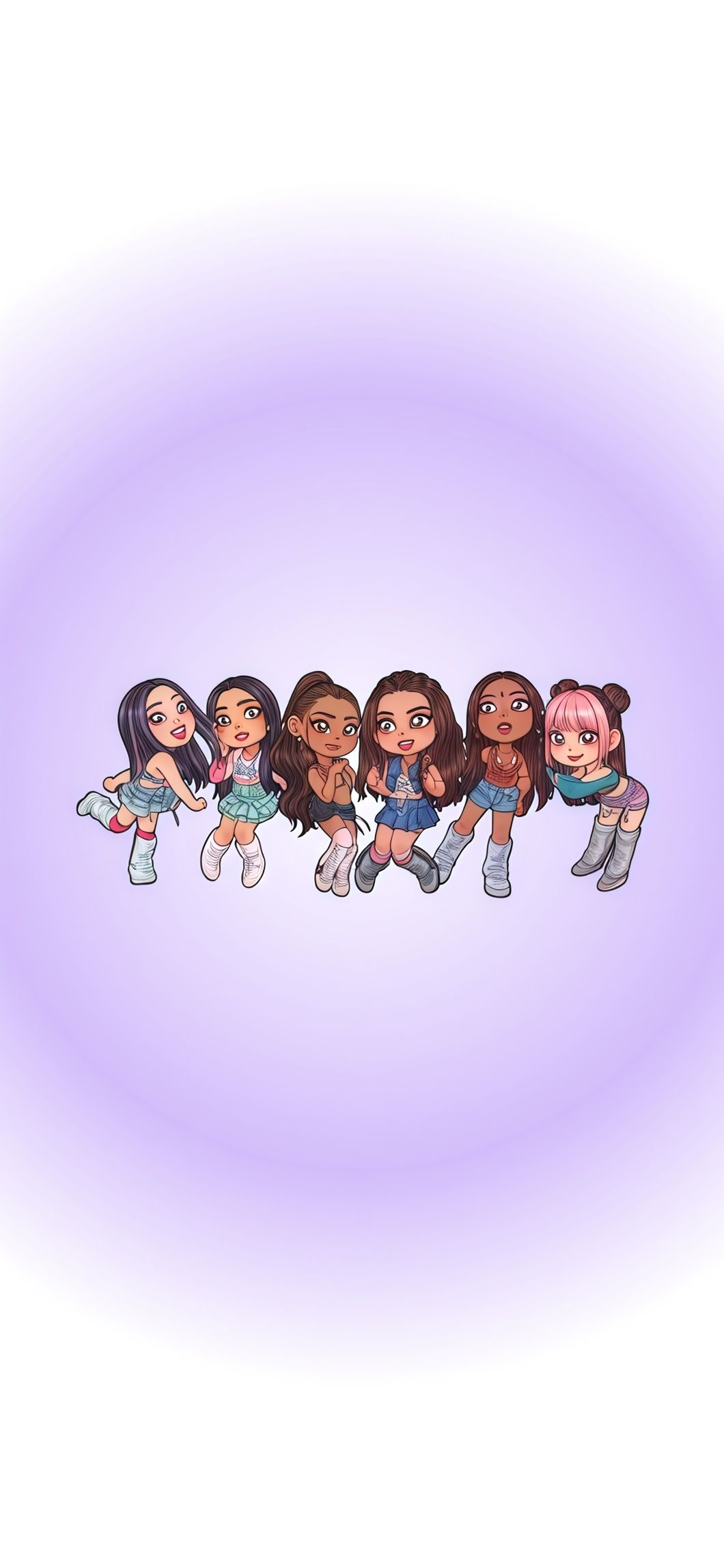 Cute Chibi Group Katseye Wallpaper