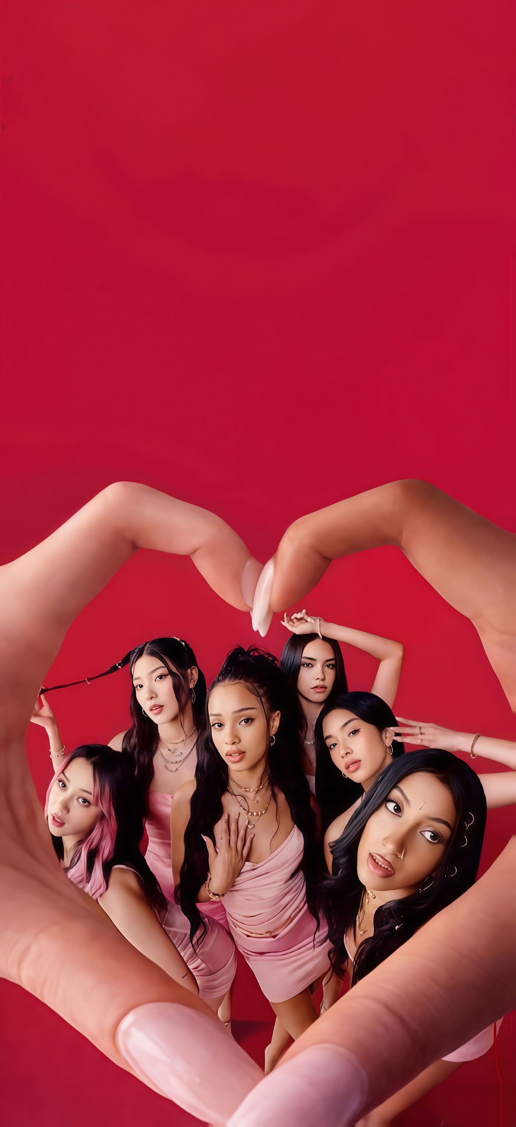 Iconic Heart Hands Katseye Wallpaper