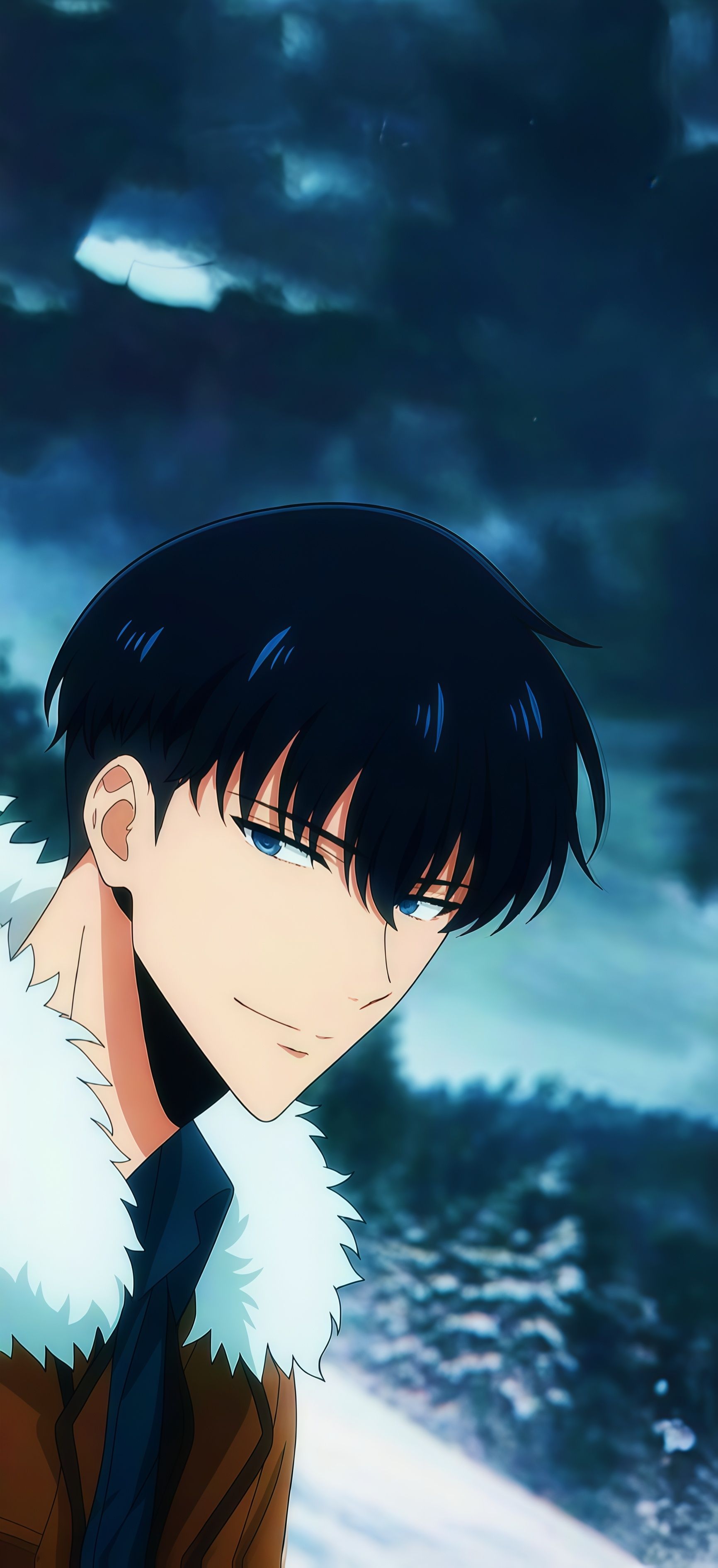 Jinwoo Smirking Winter Forest Wallpaper