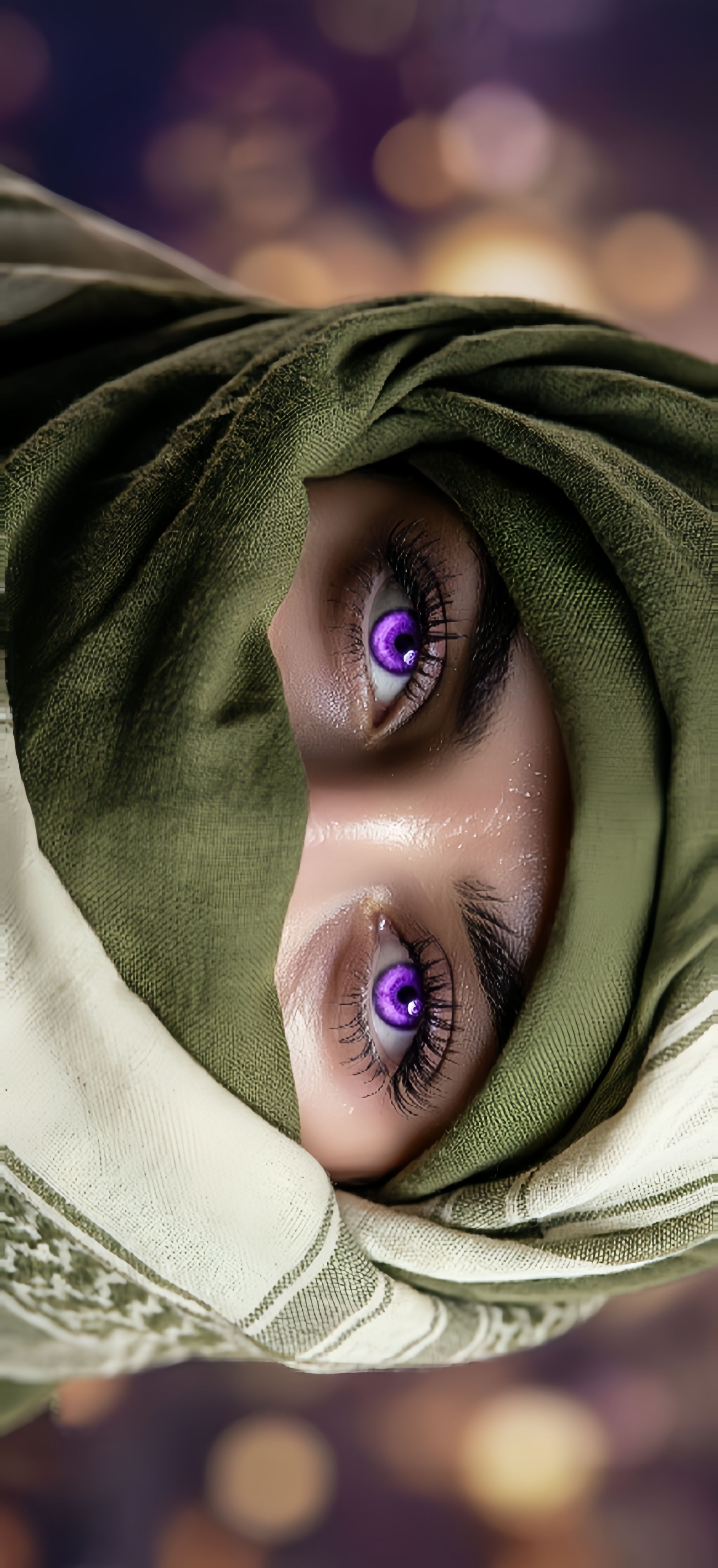 Mystic Purple Eye Arab Mask Wallpaper