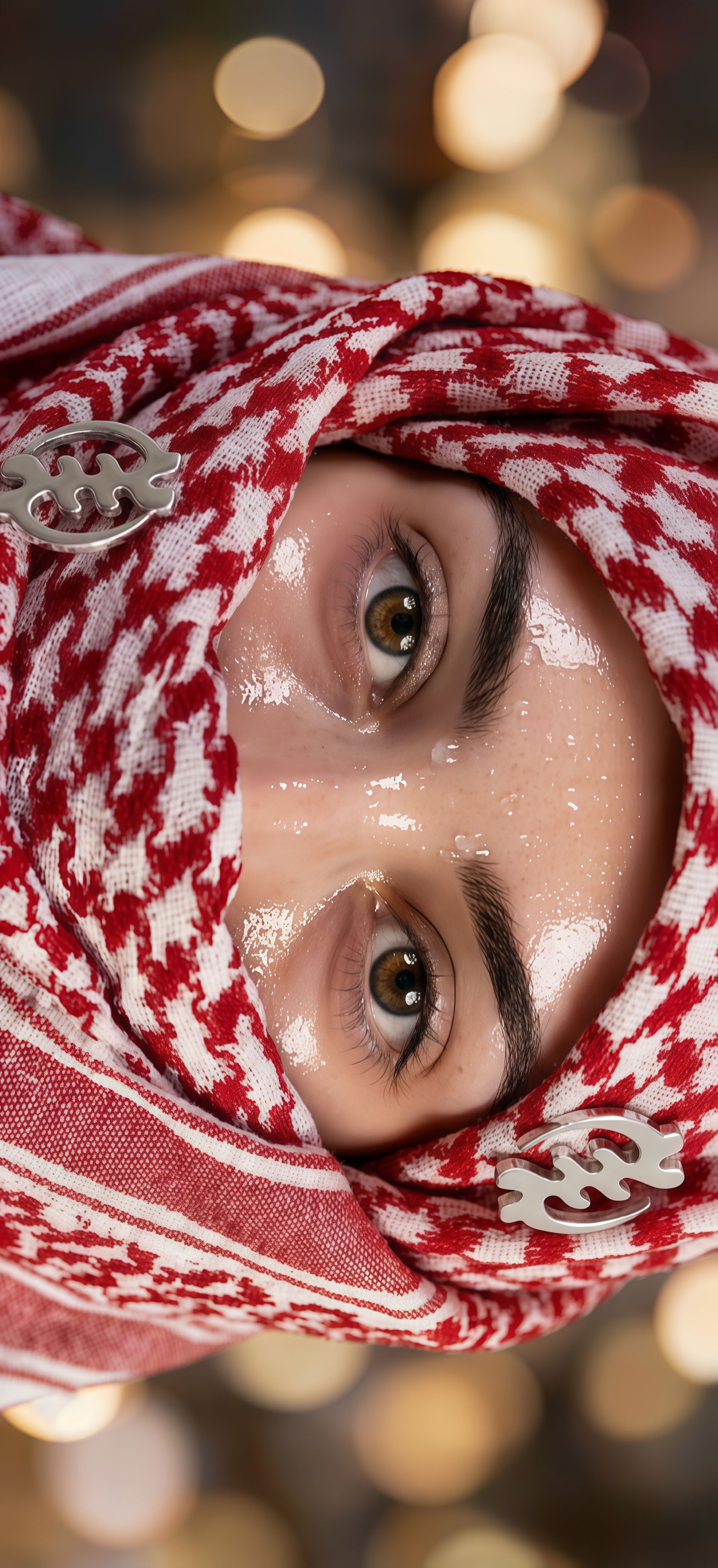 Red Gye Nyame Arab Mask Wallpaper