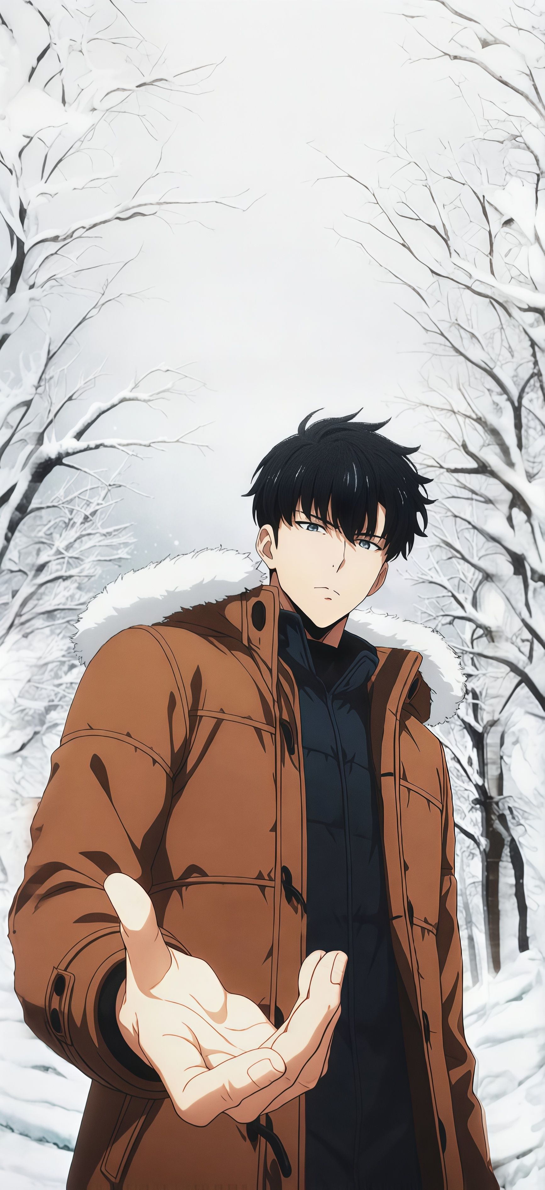 Sung Jinwoo Serious Winter Profile Wallpaper