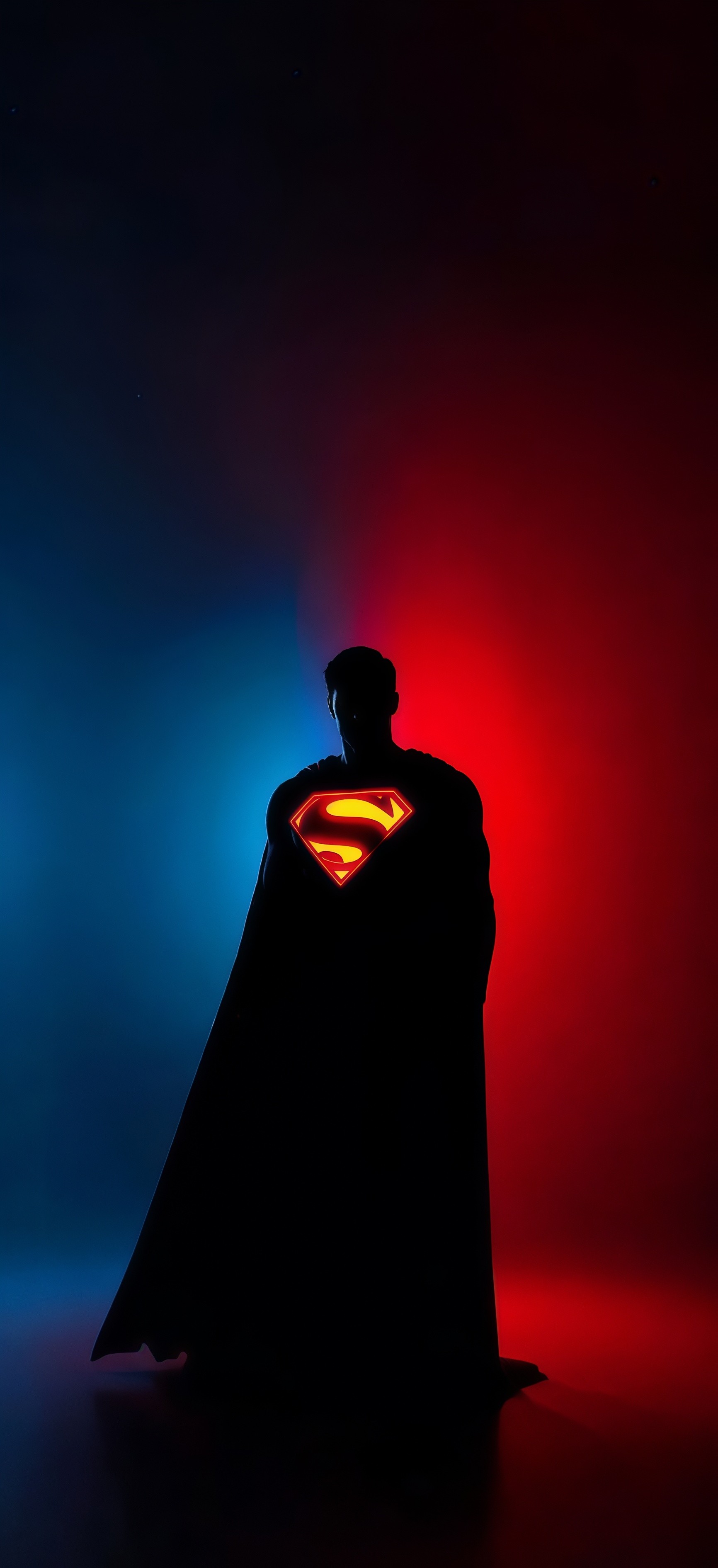 Superman Glowing Shield Dark Wallpaper