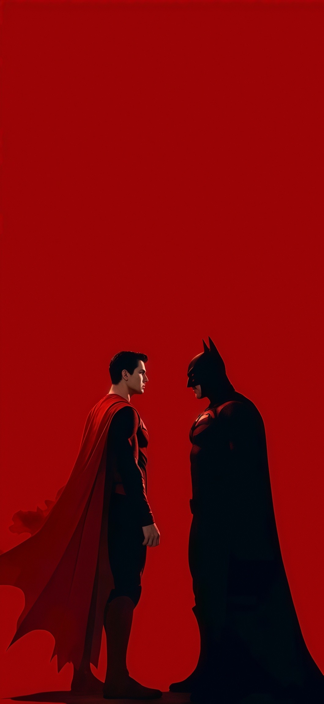 Superman vs Batman Red Minimalist Wallpaper