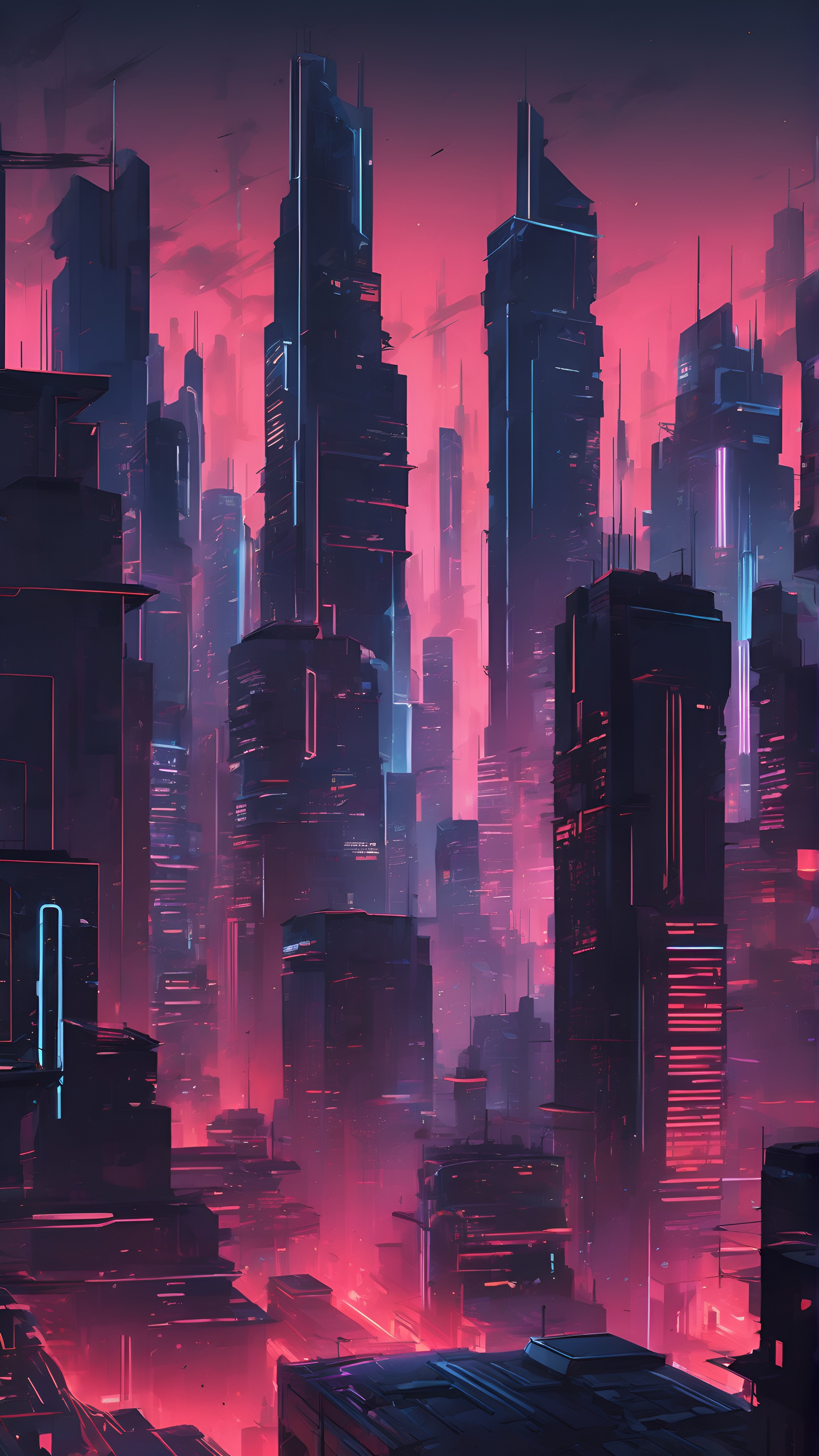 Abstract Geometric Cityscape With 4K Wallpaper