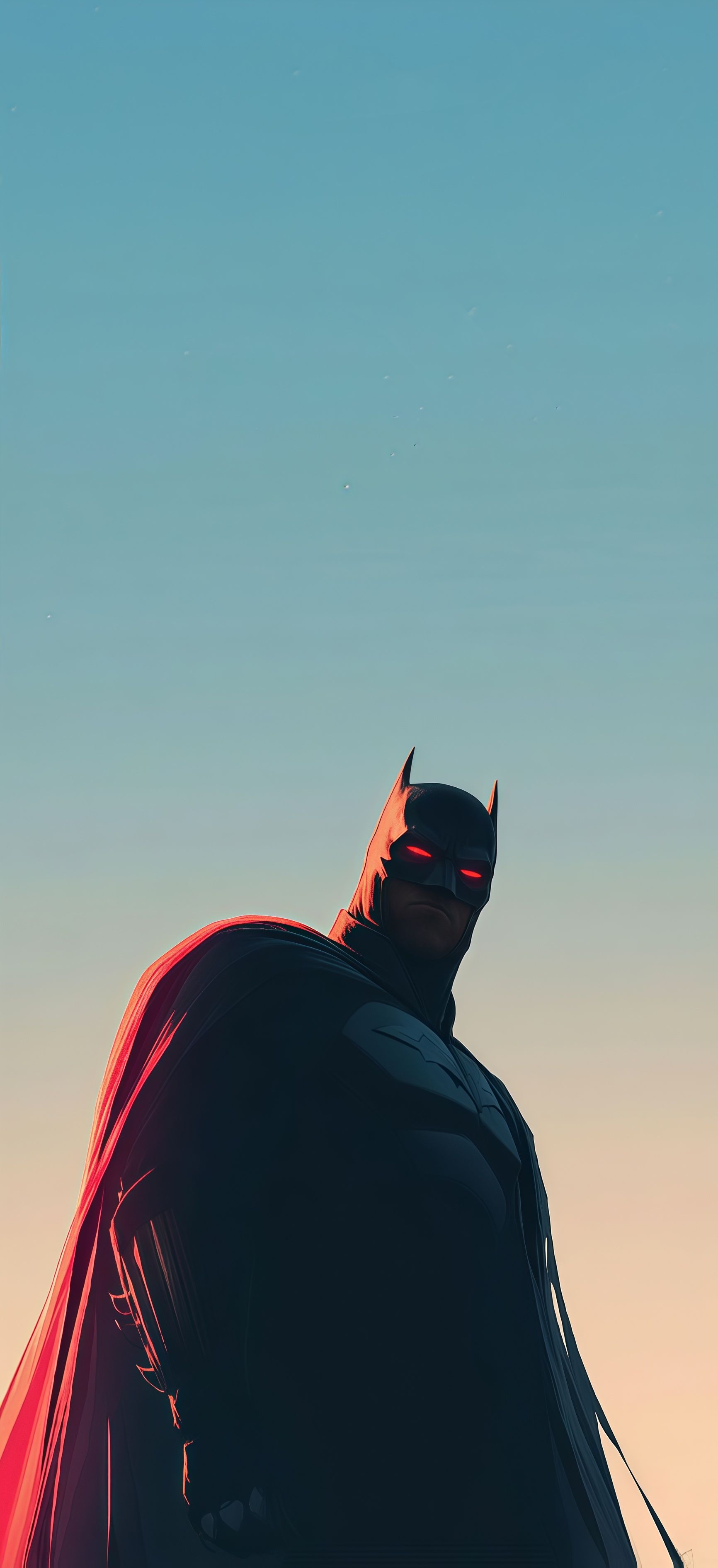 Batman Red Eyes Minimalist Wallpaper