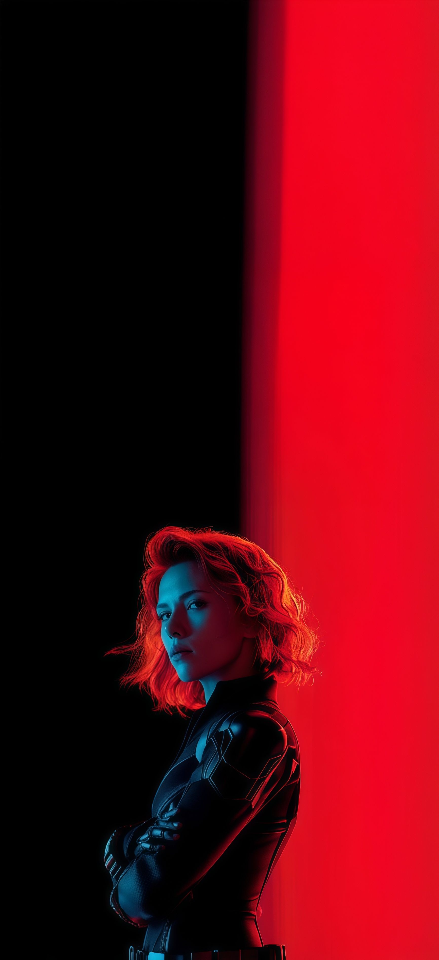 Black Widow Crimson Glow Wallpaper