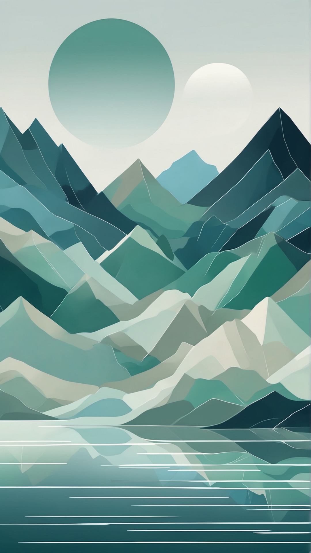 Geometric Alpine Lake Reflection Wallpaper