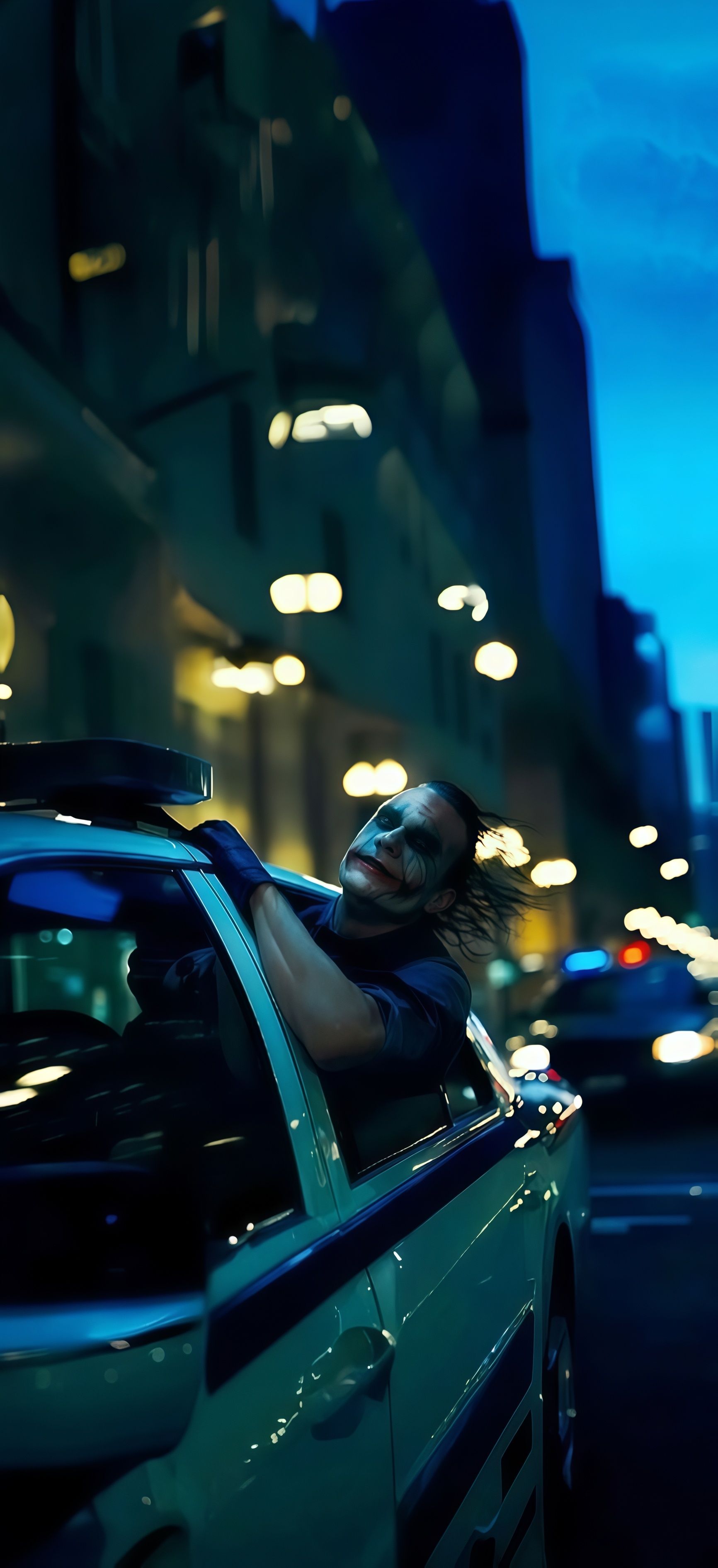 Joker Police Car Escape Wallpaper