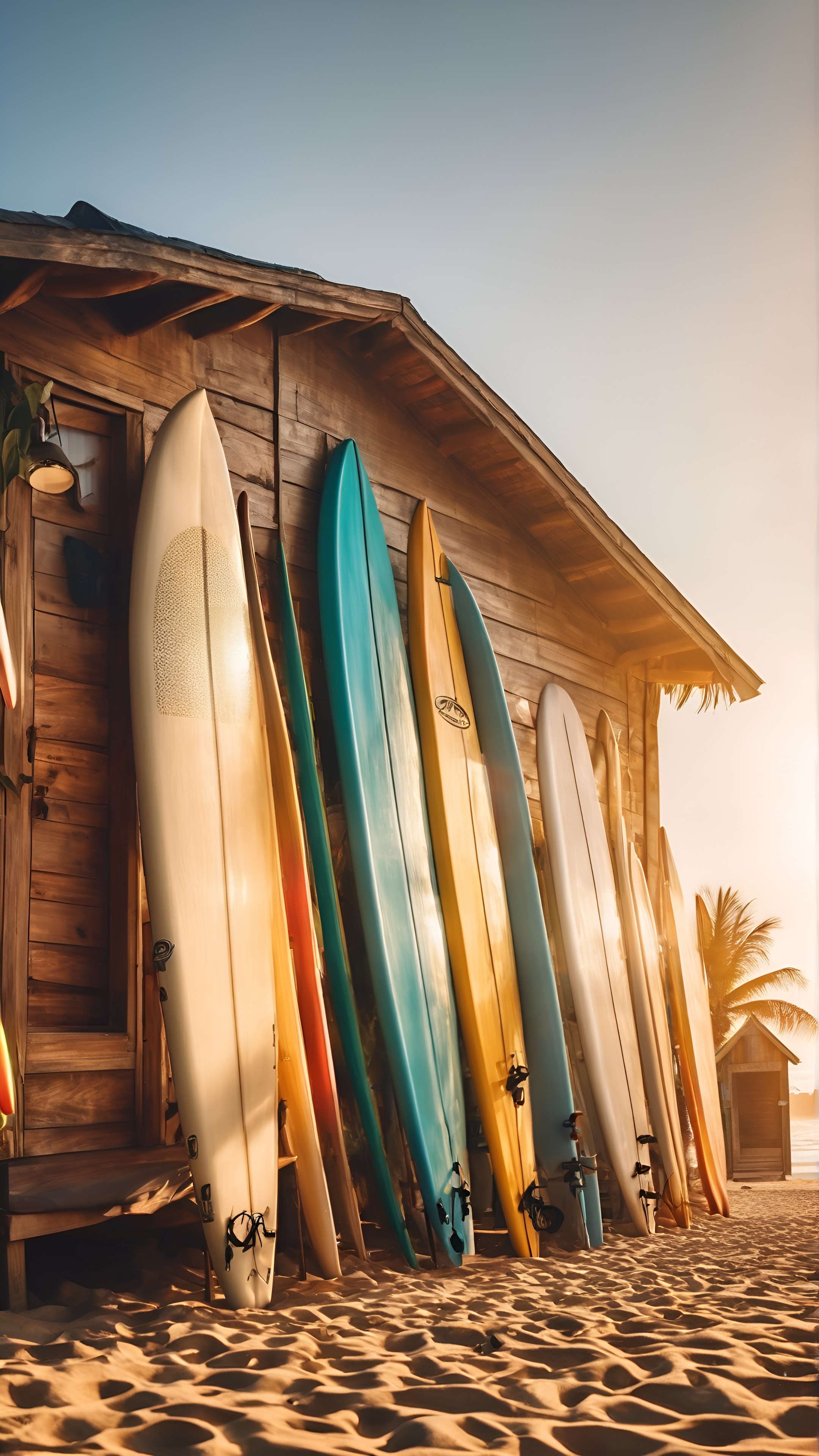 Row Surfboards Leaning 4K Wallpaper