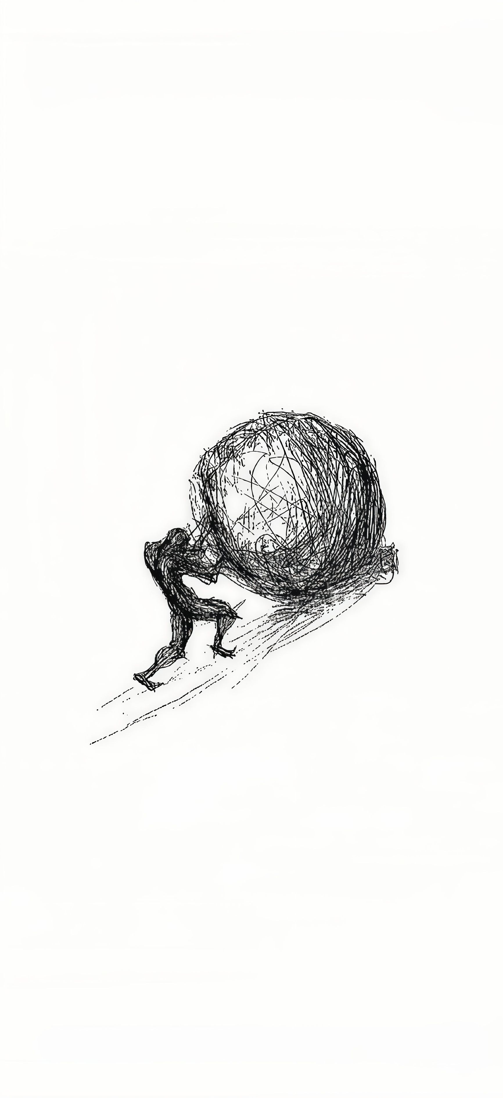 Sisyphus Pushing Boulder Greek Myth Wallpaper