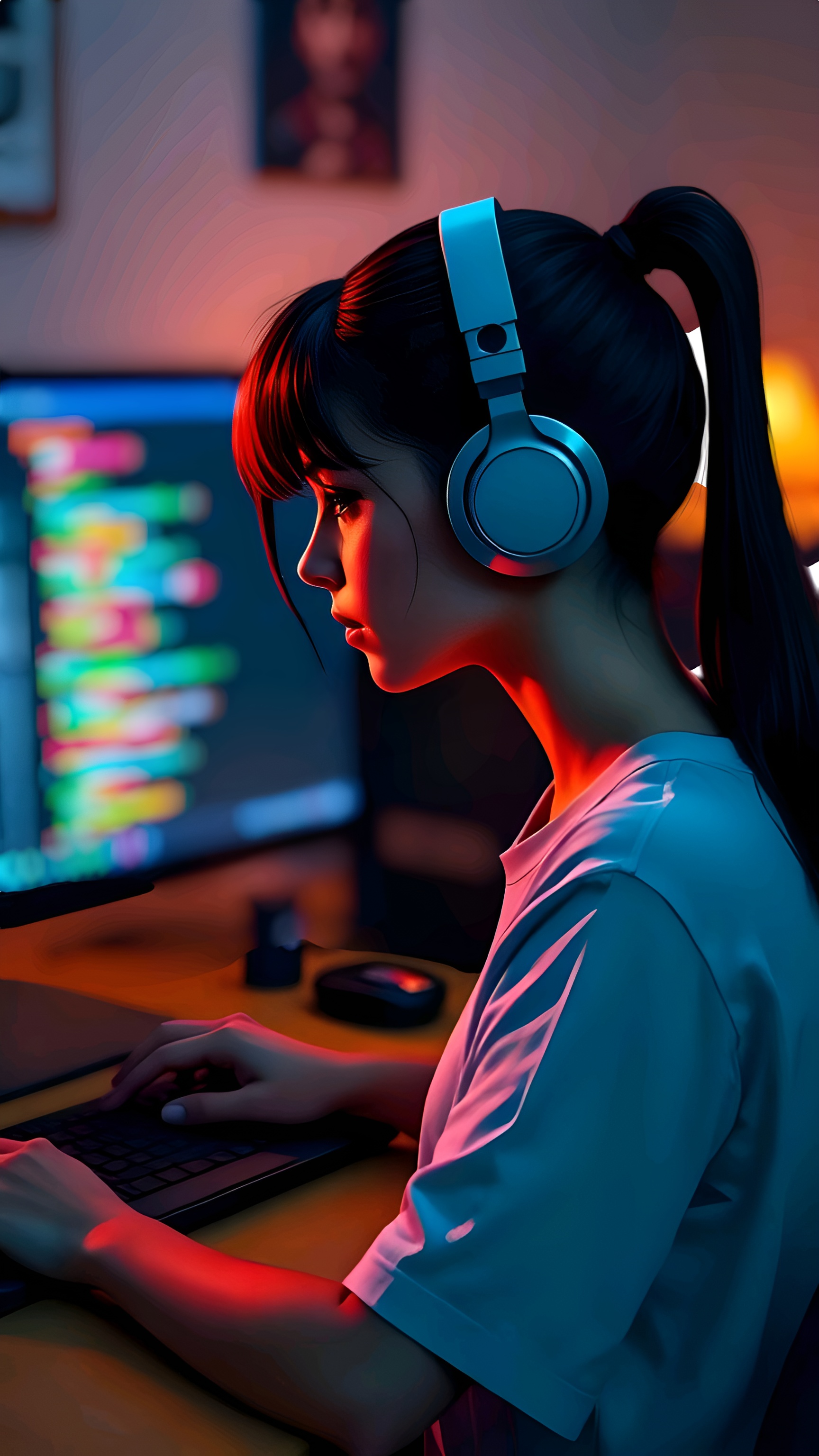 Stylish Tech Girl Wallpaper