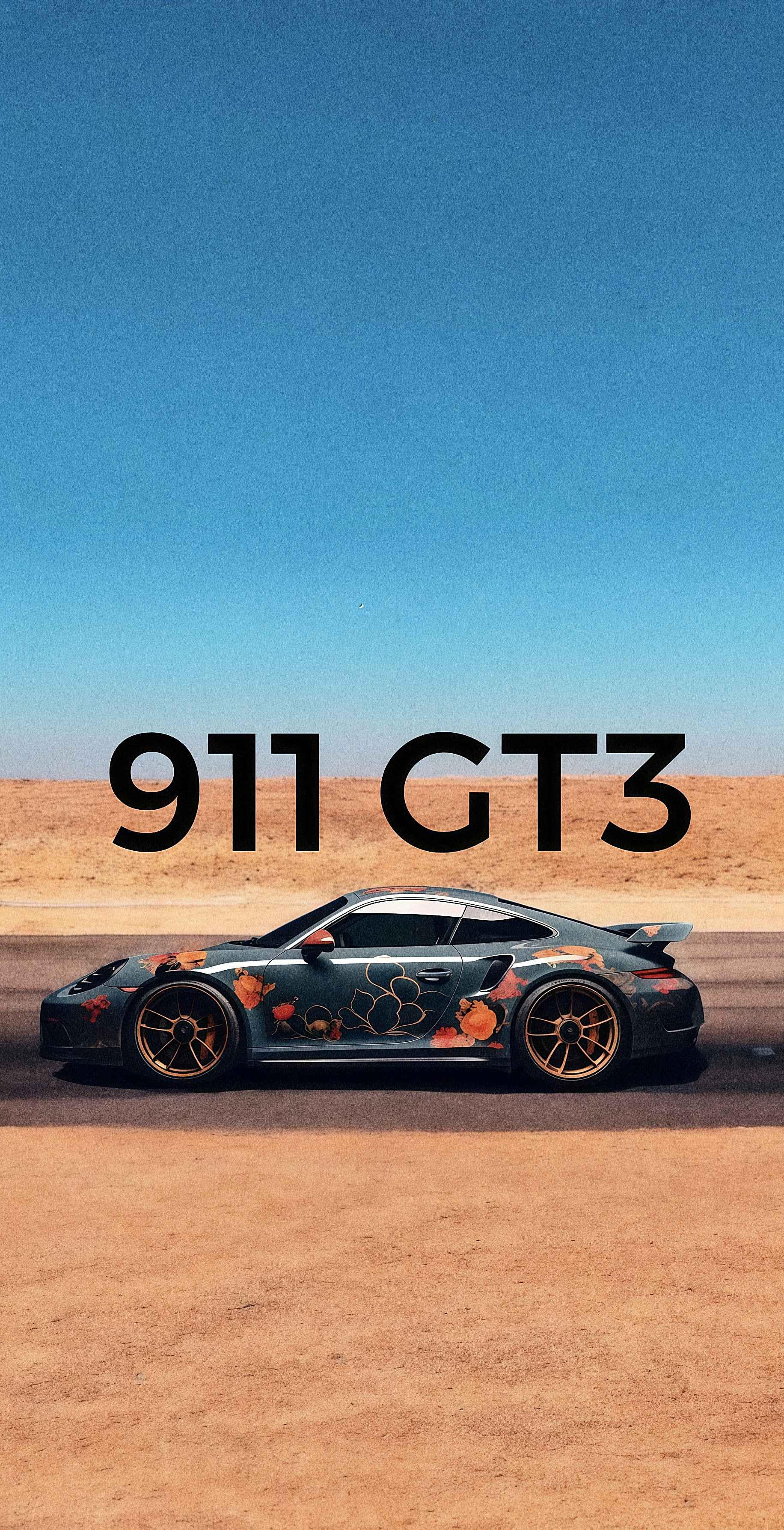 Porsche 911 GT3 Floral Livery Desert Car Wallpaper