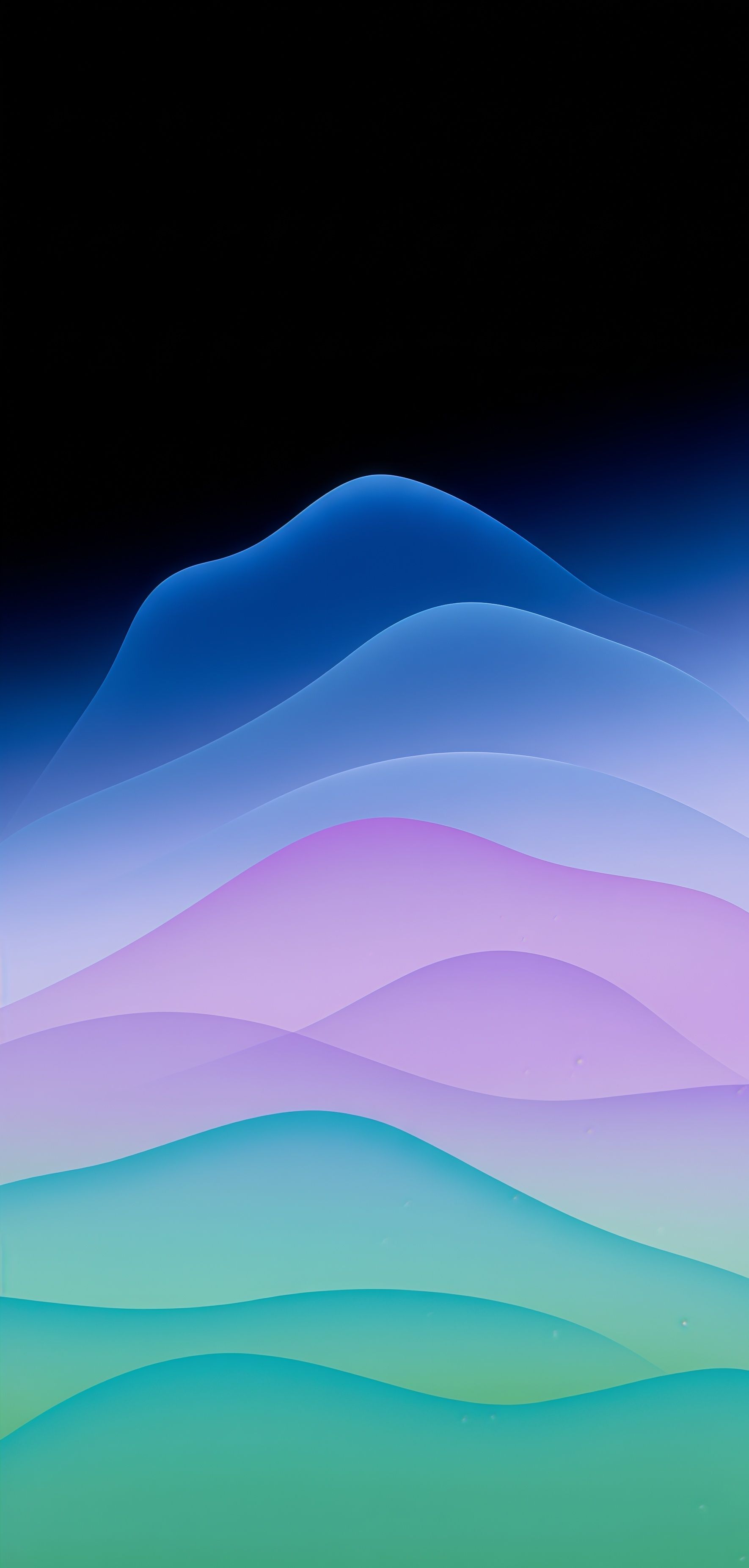 Cosmic Night Abstract Cool Color Waves Wallpaper